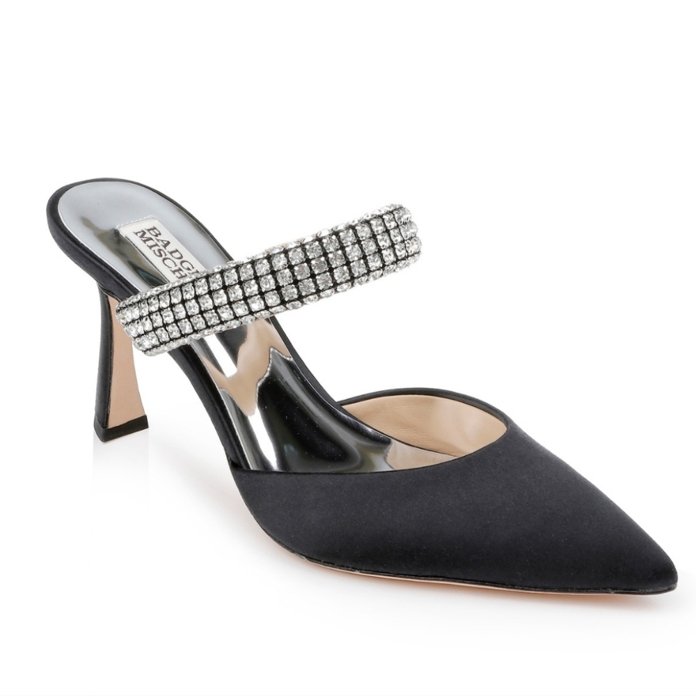 NWT Badgley Mishka Sadiya Jeweled Kitten Heel